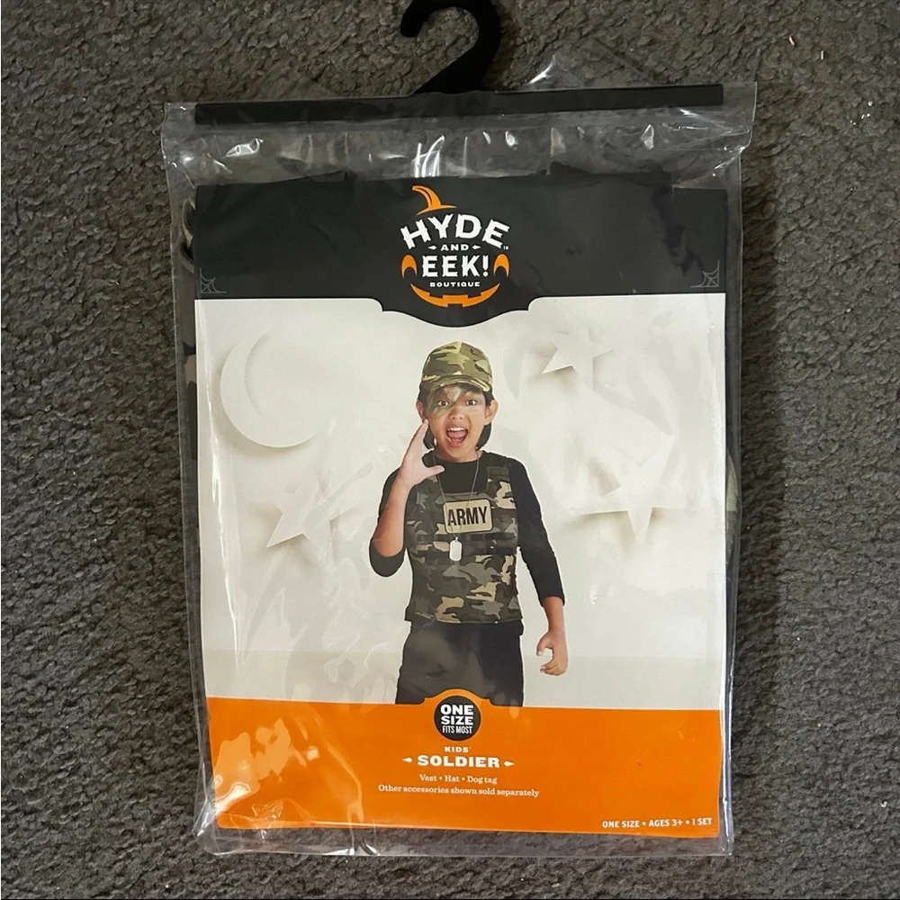 NEW Soldier Kids Costume accessories Vest Hat DogTags Dress up